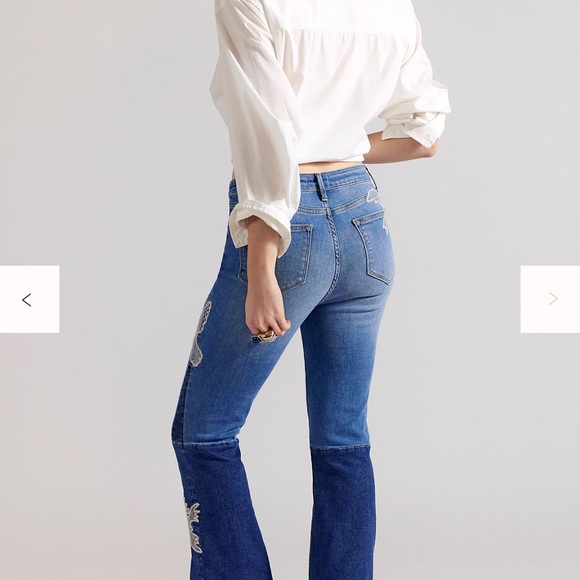 NWT DRIFTWOOD Benita Flare Jeans with Dove Embroidery - Picture 3 of 5